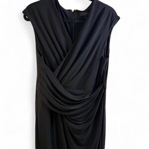 Donna Karan Elegant Black Draped Dress Size 12